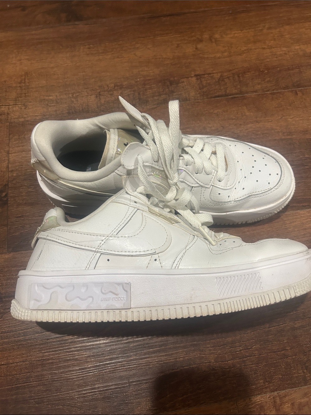 Nike Women's Air Force 1 Fontanka White Leather Low-Top Sneakers